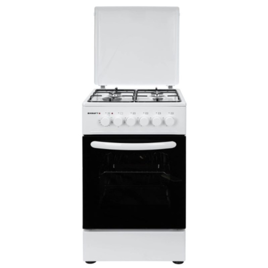 Плита газоэлектрическая KRAFT KF-FSK5302EW (белая)