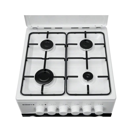 Плита газоэлектрическая KRAFT KF-FSK5302EW (белая)
