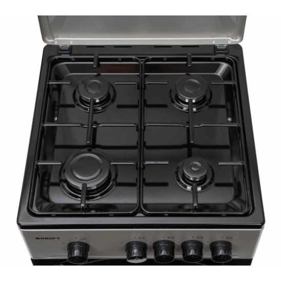 Плита газовая KRAFT KF-FSK5301GS (серо-черная)