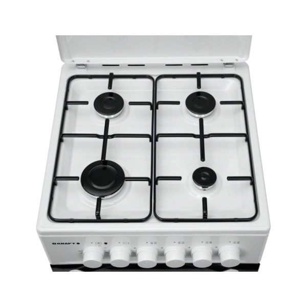 Плита газоэлектрическая KRAFT KF-FSK5302EW (белая)