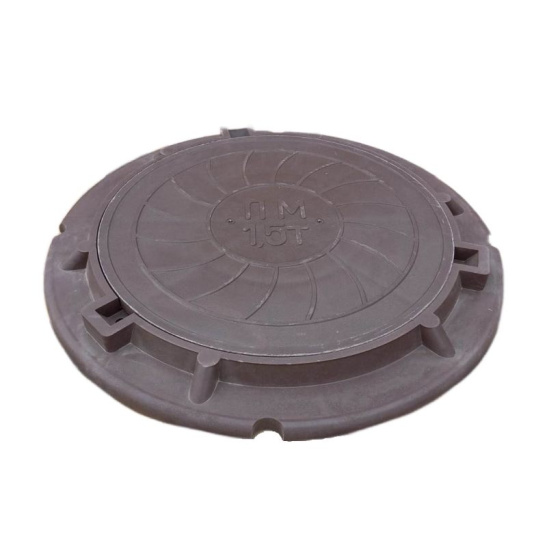 Люк канализационный 750x750x60 мм, коричневый, легкий, 1,5 т, полимерно-композитный, г. Ессентуки
