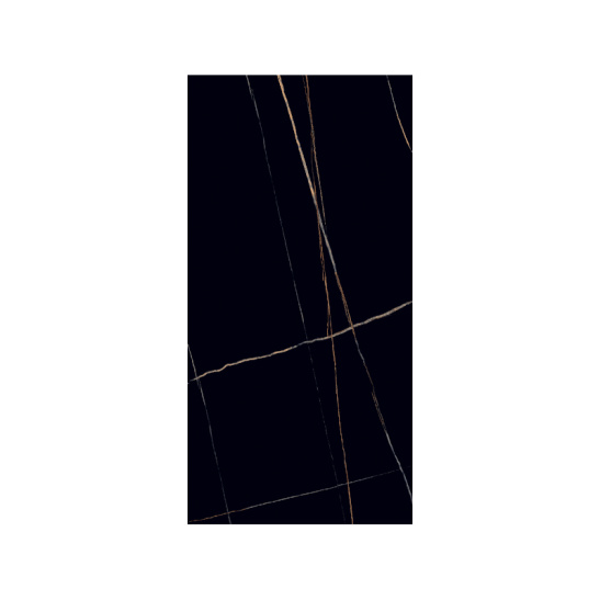 Керамогранит полиров. глянцевая  1200x600 мм, 8,2 мм, "Saint laurent black" черный сорт 1  SONEX TILES