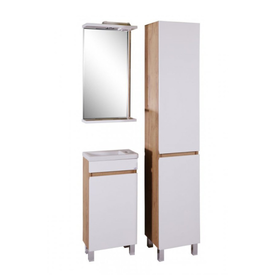 Пенал "Марко/Варна 35 (арт. 10501)" 1900x350x325 мм, пленка ПВХ, белый/дуб