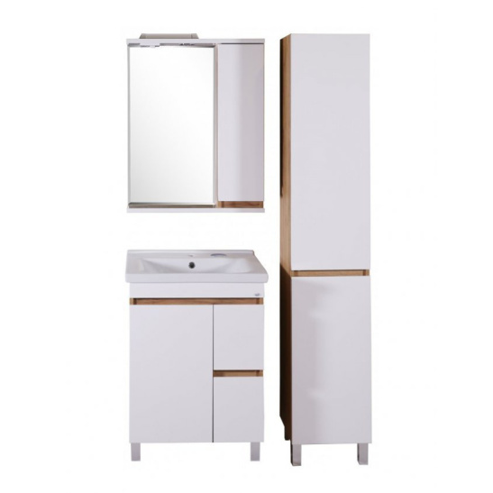 Пенал "Марко/Варна 35 (арт. 10501)" 1900x350x325 мм, пленка ПВХ, белый/дуб