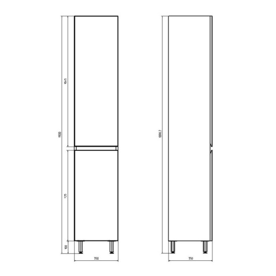 Пенал "Марко/Варна 35 (арт. 10501)" 1900x350x325 мм, пленка ПВХ, белый/дуб