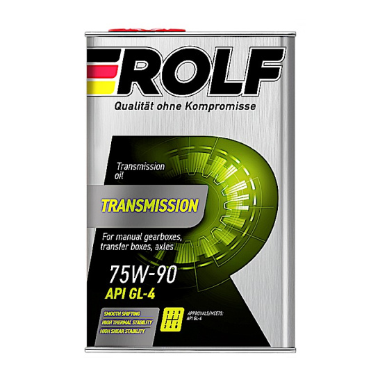Масло трансмиссионное ROLF Transmission SAE 75W90, 4 л, GL-4 (ТМ-4), полусинтетическое, для МКПП, (метал. канистра)