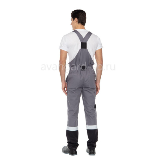 Костюм мужской "Виват NEW", р. 52-54 (104-108) рост 5/6 (182-188), (куртка/полукомбинезон), серый с черной и красной отделкой, с СОП