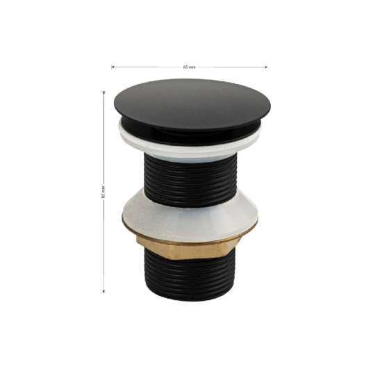 Выпуск для сифона-автомата на раковину, черный, 0677, МАГНУС, Санакс