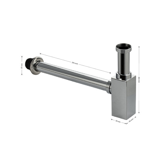 Сифон для умывальника, хром, 8742, BRIMIX, Санакс