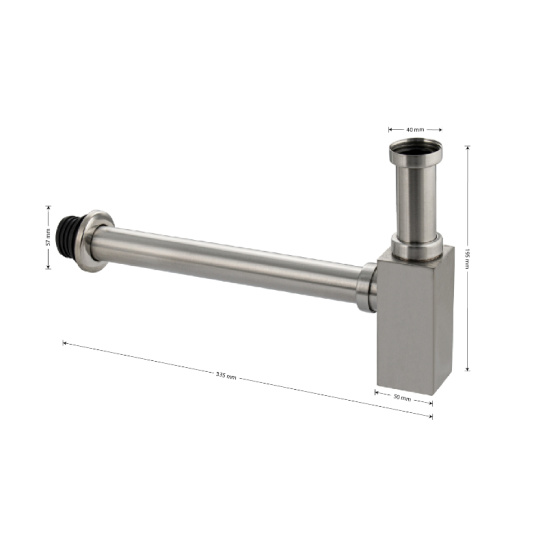 Сифон для умывальника, сатин, 8743, BRIMIX, Санакс