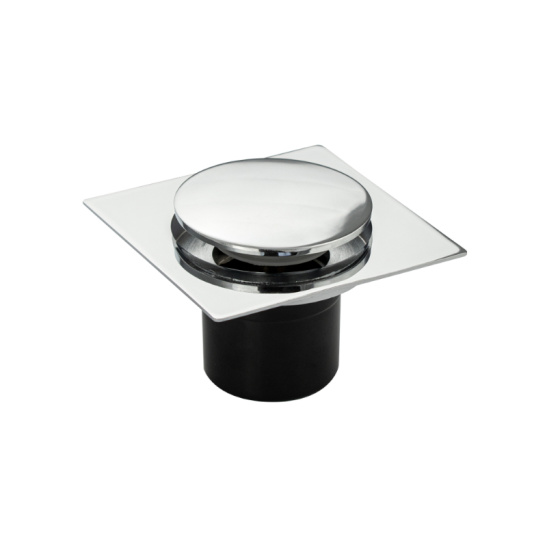 1193 ТРАП нерж.сталь 100*100 вертикальный, нажимной, выход 50мм Санакс