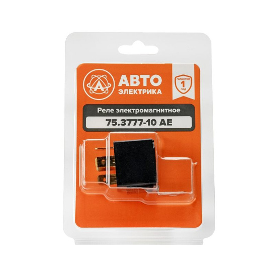 75.3777-10 AE РЕЛЕ  (4-х контактное с кронштейном, замыкающее, в блистере, медные контакты) 12 В. 30А. (взамен 90.3747-10) "Автоэлектрика"