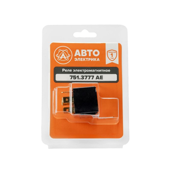751.3777 AE РЕЛЕ (5-ти контактное, медные контакты, переключающее, с кронштейном, в блистере) 24 В. (взамен 901.3747) "Автоэлектрика"