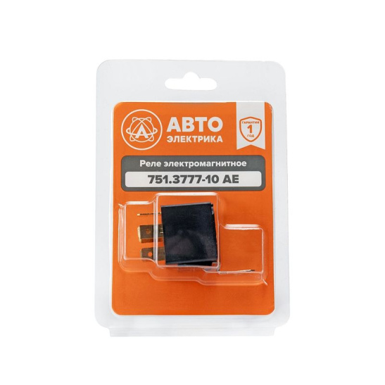 751.3777-10 AE РЕЛЕ (4-х контактное, медные контакты, замыкающее, в блистере, с кронштейном) 24 В (взамен 751.3777-10) "Автоэлектрика"