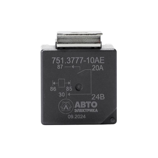 751.3777-10 AE РЕЛЕ (4-х контактное, медные контакты, замыкающее, в блистере, с кронштейном) 24 В (взамен 751.3777-10) "Автоэлектрика"