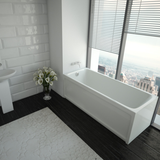 Ванна акриловая прямоугольная 1800х800х435мм ELITE, в комплекте с каркасом, экраном, (Redo) Россия