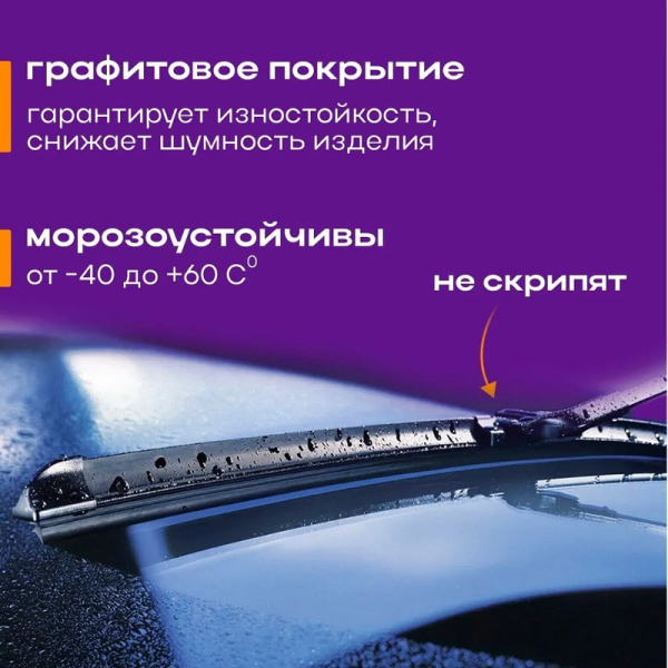 Ленты (700 мм., к-т 2 шт.) для гибридных щеток стеклоочистителя, всесезонные ("AUTO-GUR") "B11AA" резинки для гибридной щетки/дворников, поводок