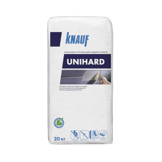 Шпатлевка для гипсокартона Кнауф "Унихард", 20 кг, белая, Россия