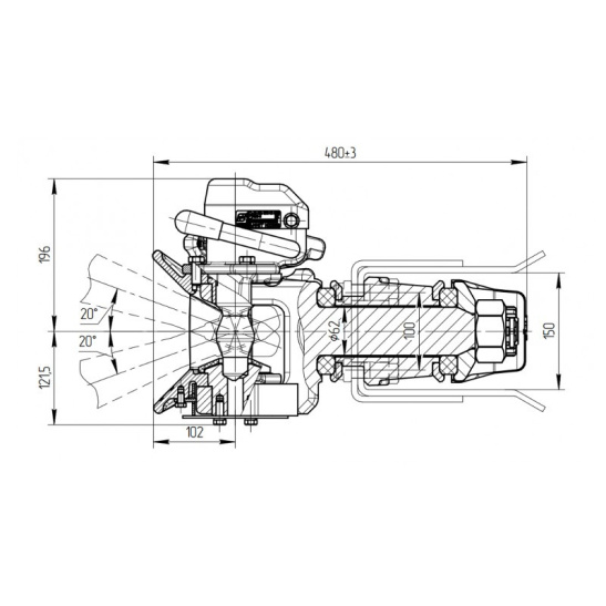 21-324 ПРИБОР БУКСИРНЫЙ Евро 15 тонн (фаркоп) (Технотрон) (КАМАЗ, МАЗ)