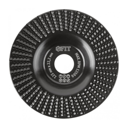 Диск обдирочный по дереву, плоский, посадочный диаметр 22,2 мм, 125 мм, средняя насечка, Fit 39528