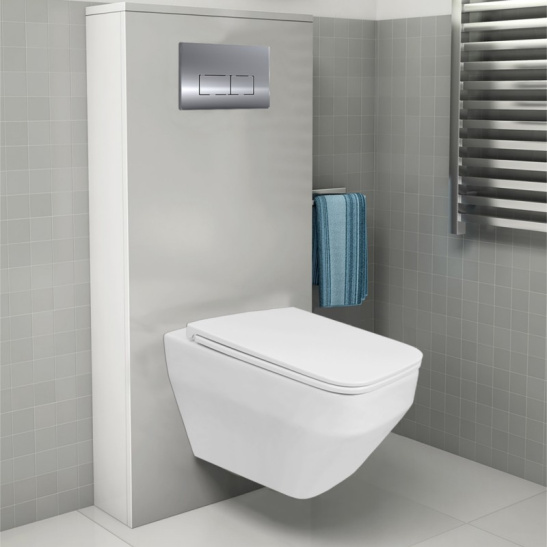 Сет AZARIO инсталляция + Azario MONEO подвесной безободковый унитаз с сиденьем микролифт (AZ-8010-1000+AZ-0062) + Azario кнопка хром глянец (квадратная) (AZ-8200-0031)