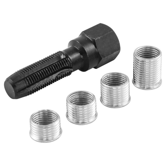 Набор для восстановления резьбы свечных колодцев (оригинал "Thorvik") (5 предметов: метчик, вставки-ввертыши) SPTRS145