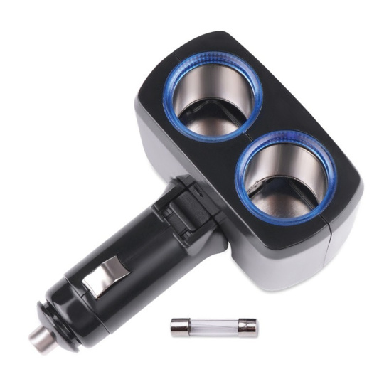 Разветвитель прикуривателя (на 2 гнезда + подсветка индикатор сети) 12/24В. "AVS" ("CS205") 43745