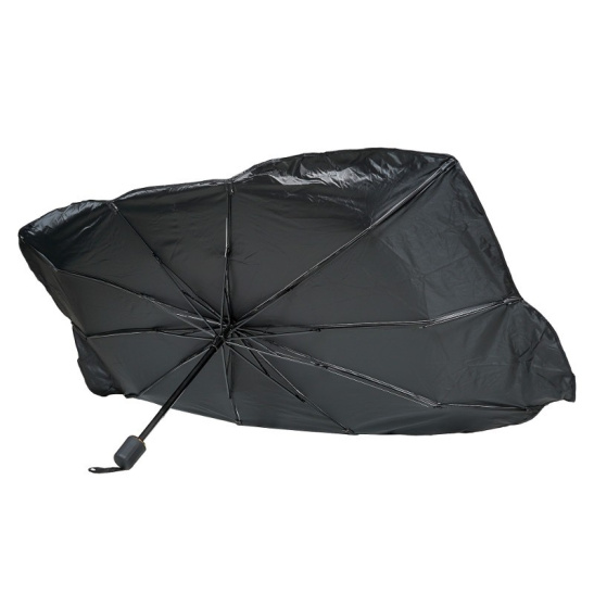 Шторка солнцезащитная (125х65 см.) ЗОНТ, складная, черная/серебристая ("ADSS004") "AIRLINE"