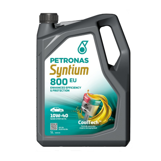 Масло моторное PETRONAS SYNTIUM 800 EU SAE 10W40, 5 л, полусинтетическое, (двиг. бензиновый, дизельный), (70732M12EU) 