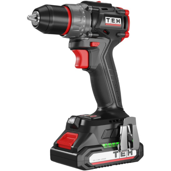 Дрель-шуруповерт аккум. бесщеточный TEH TDBL420-2B 20V (20В/2.0Ач, 60Нм)  