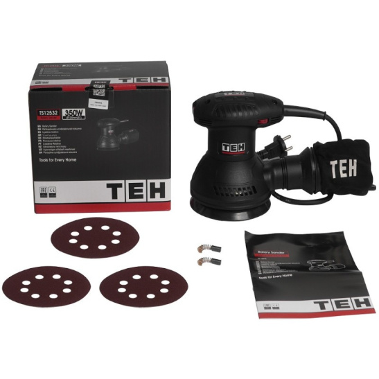 Эл.Шлифмашина эксцентриковая TS12532 (350Вт, 125мм подошва, 6000-14000 об/мин)  TEH