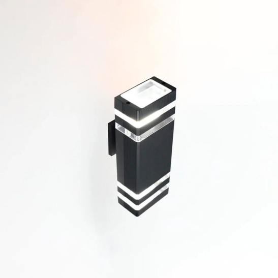 Светильник  "Катет" General (662519) 2*GU10 для фасадной подсветки черный с боковым рассеивателем IP65