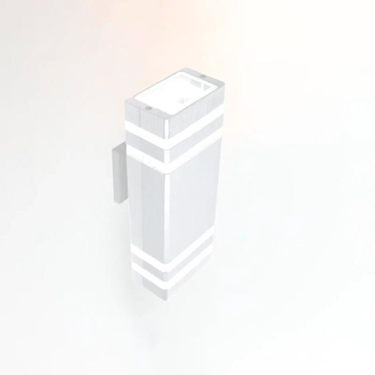 Светильник  "Катет" General (662591) 2*GU10 для фасадной подсветки белый с боковым рассеивателем IP65