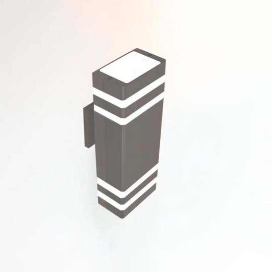 Светильник  "Катет" General (662592) 2*GU10 для фасадной подсветки графит с боковым рассеивателем IP65