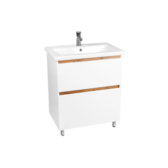 Комплект "Мальта 80 (арт. VMAL80CO-T2Y)" (тумба+умывальник COMO 80) 820x760x425 мм, пленка ПВХ, белый