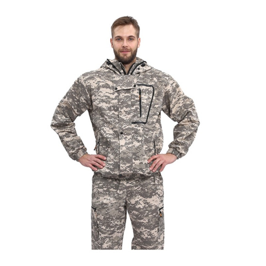 Костюм мужской "Турист Москит", р. 48-50 (96-100) рост 5/6 (182-188), (куртка/брюки), КМФ "Цифра св.серый" 