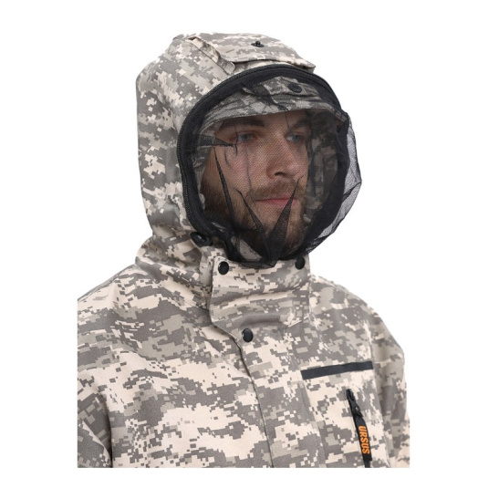 Костюм мужской "Турист Москит", р. 48-50 (96-100) рост 5/6 (182-188), (куртка/брюки), КМФ "Цифра св.серый" 