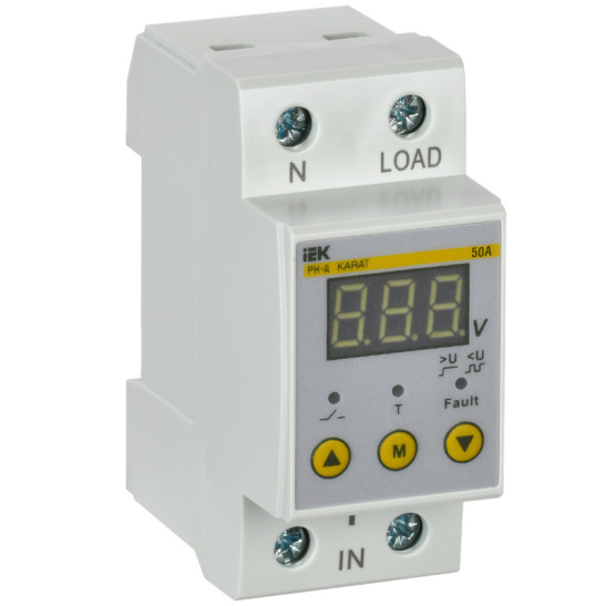 Реле напряжения РН-д однофазное 36мм 50А IEK (IVR21-1-50)