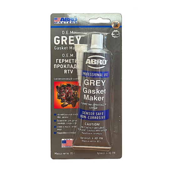 Герметик-прокладка"ABRO"  AB-RW , 85гр серый (Китай) (абро)  