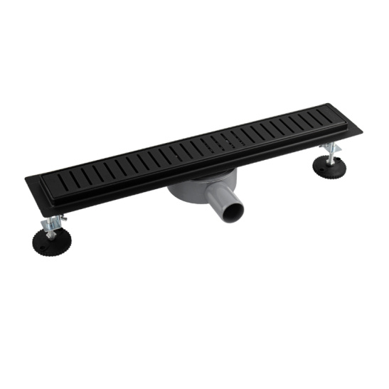 03338 ТРАП черный нерж.сталь 500х70 мм линейный, горизонтальный, с сухим затвором, под плитку, САНАКС