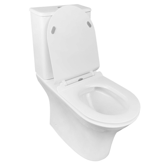 Унитаз-компакт Azario  FRETTA ROUND, AZ-7121A универсальный выпуск, двухрежимная арматура, нижний  подвод, сиденье