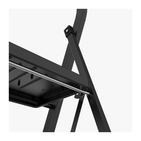 Стремянка 3-х ступенчатая стальная с широкими ступенями черная SARAYLI