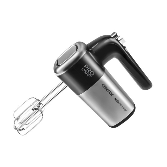 Миксер CENTEK CT-1120, 5 скоростей+турбо, взбивание/замешивание, 1200 Вт, черный/серый