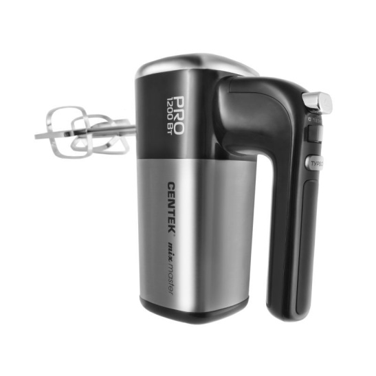 Миксер CENTEK CT-1120, 5 скоростей+турбо, взбивание/замешивание, 1200 Вт, черный/серый