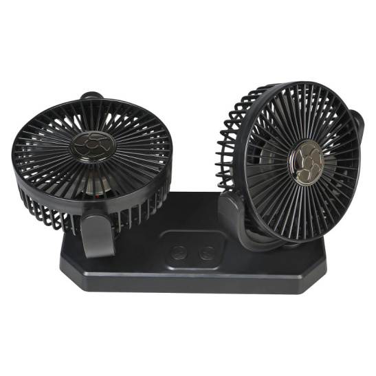 Вентилятор салонный (USB 5В, 2x13 см.) универсальный, двойной поворотный 360°, раздельная регулировка, скотч, в USB ("AIRLINE") (AEAE005)