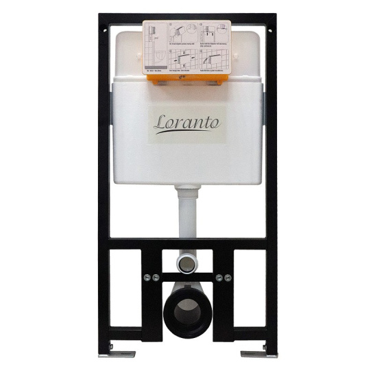 Сет Loranto Prestige инсталляция + унитаз UNO с сиденьем микролифт + кнопка круглая белый глянец (4551+AZ-2380+7510)