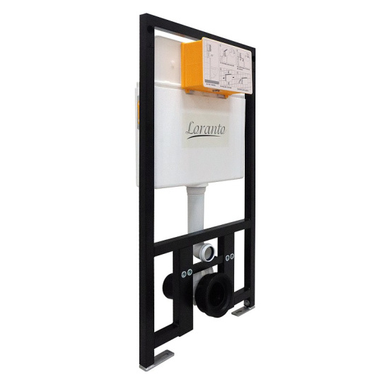 Сет Loranto Prestige инсталляция + унитаз UNO с сиденьем микролифт + кнопка круглая белый глянец (4551+AZ-2380+7510)