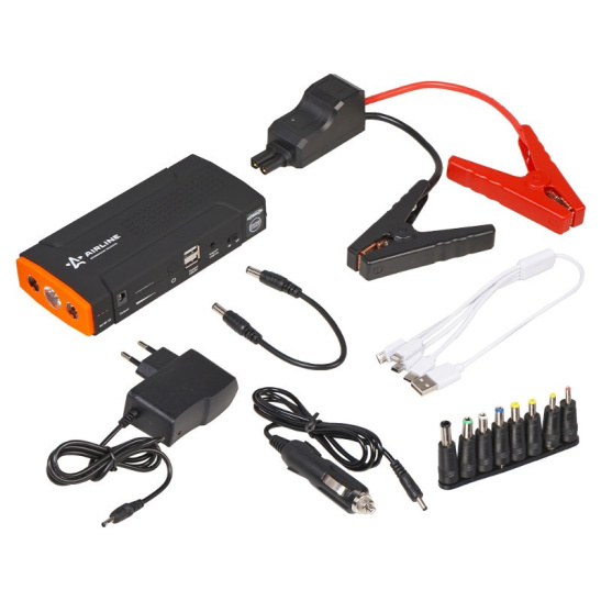 Устройство пусковое - аккумулятор внешний (Booster) 13800мАч, 200А, 12.4V, запуск ДВС до 3.0bz  и до 2.0d, USB 5V/2A, 12/16/19V, кейс ("APB-14-06") ("AIRLINE") Power bank