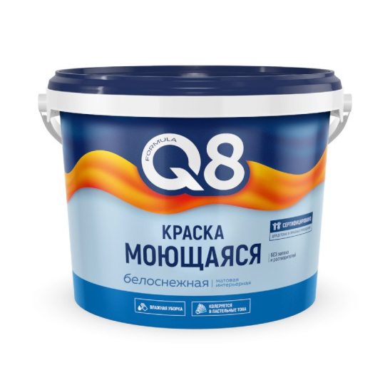 Краска ВД моющаяся белоснежная (4,5 кг) Formula Q8 (Формула Q8) Ростовская обл.