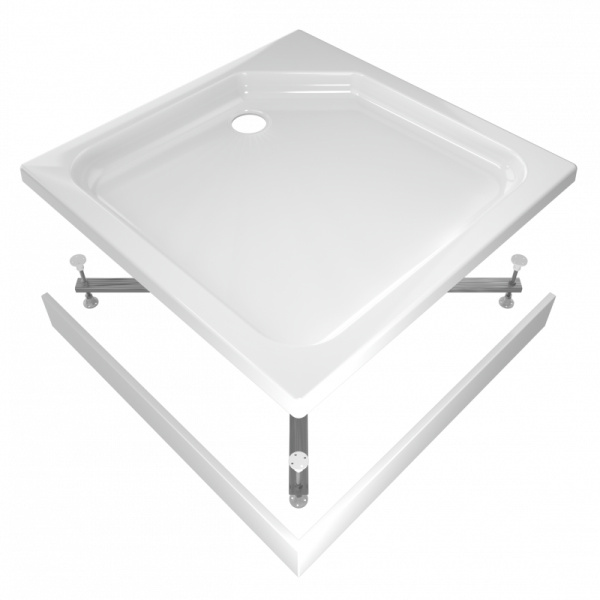 Поддон акриловый квадратный RD-1 низкий, экран, каркас в комплекте (90*90*17) (REDO)
